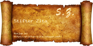 Stifter Zita névjegykártya